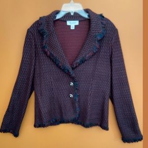 St. John Knits Fringed Blazer Size 14/16